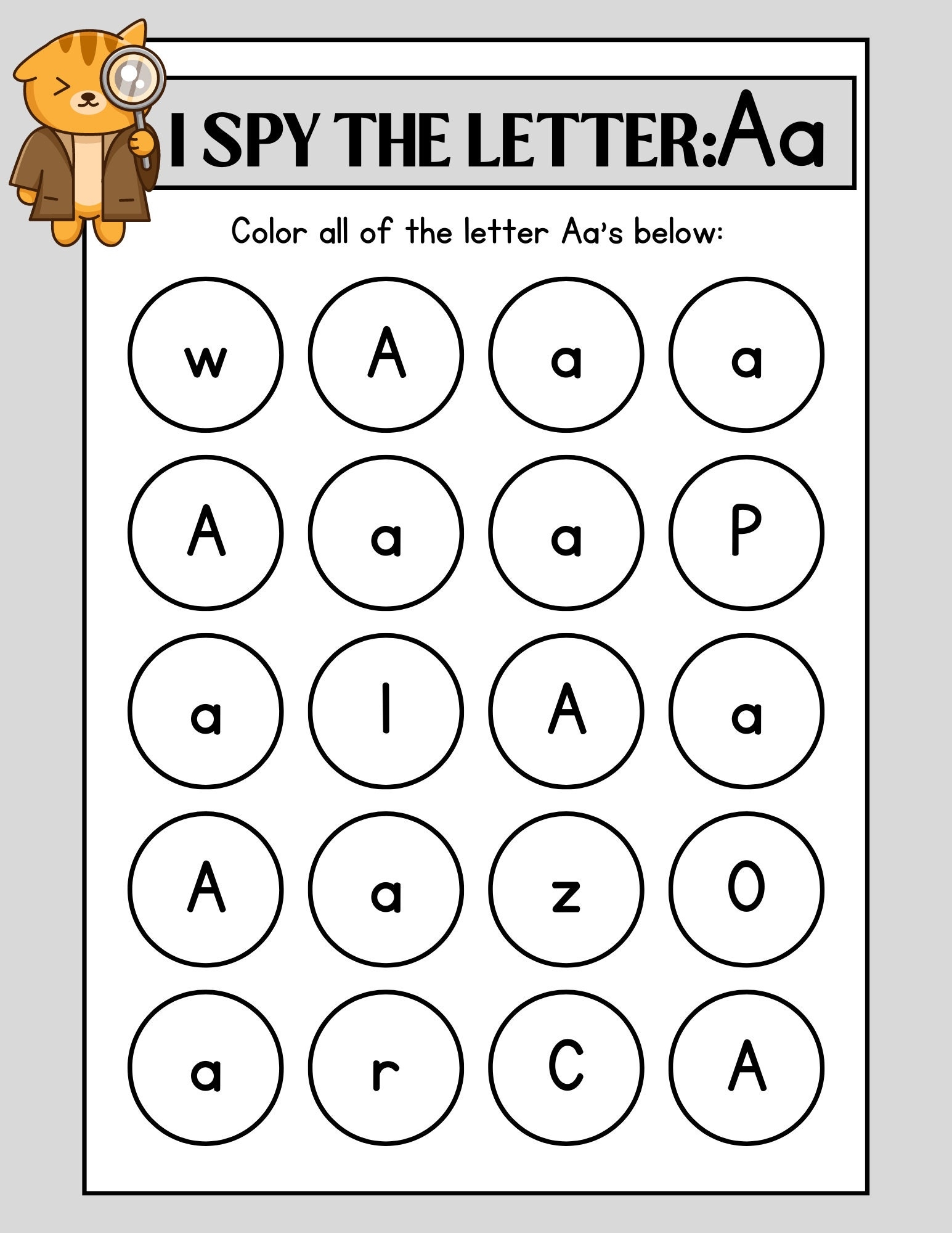 Kindergarten I Spy Worksheet Preschool Educational Worksheets 