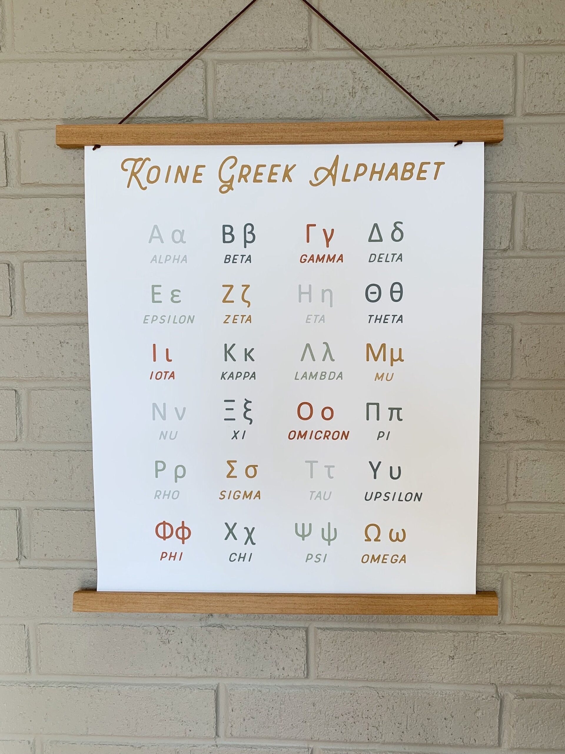 Koine Greek Alphabet Decorative Wall Hanging Poster
