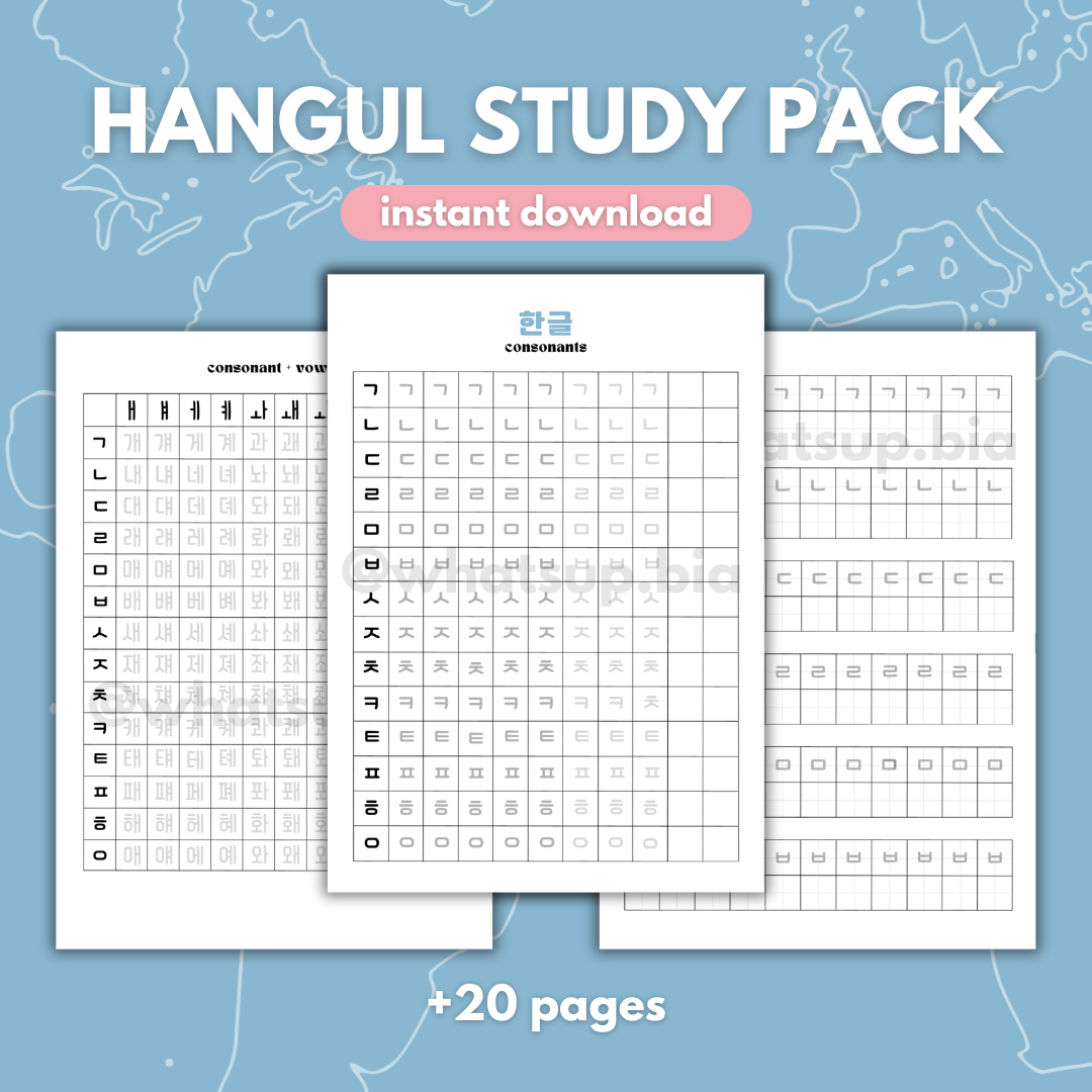 Korean Hangul Study Pack Worksheets Printable Worksheets Bianca 