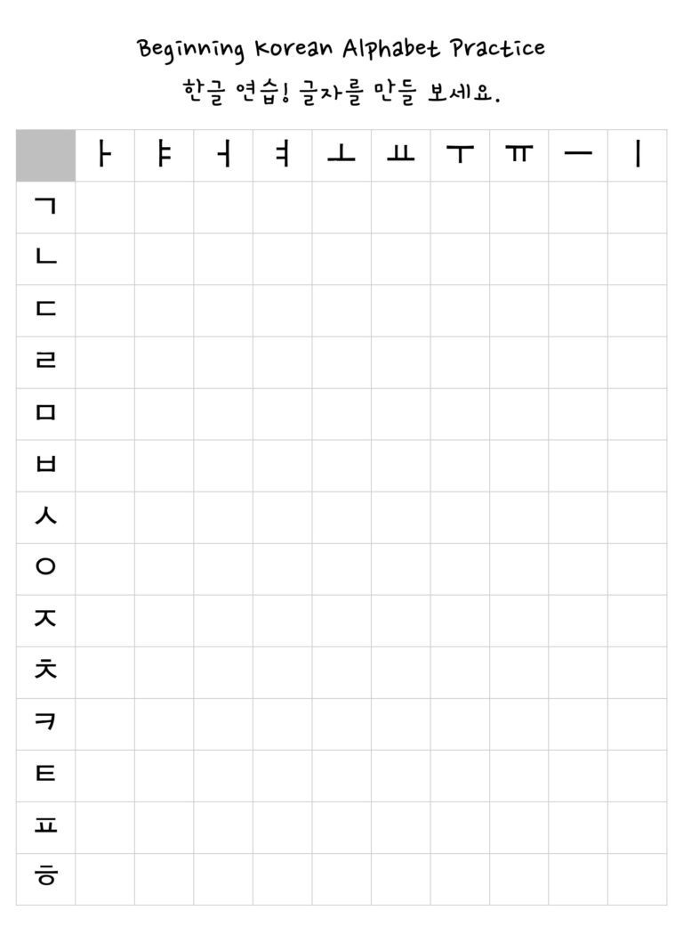 Korean Writing Alphabet Workbook Practice To Learn How To Trace