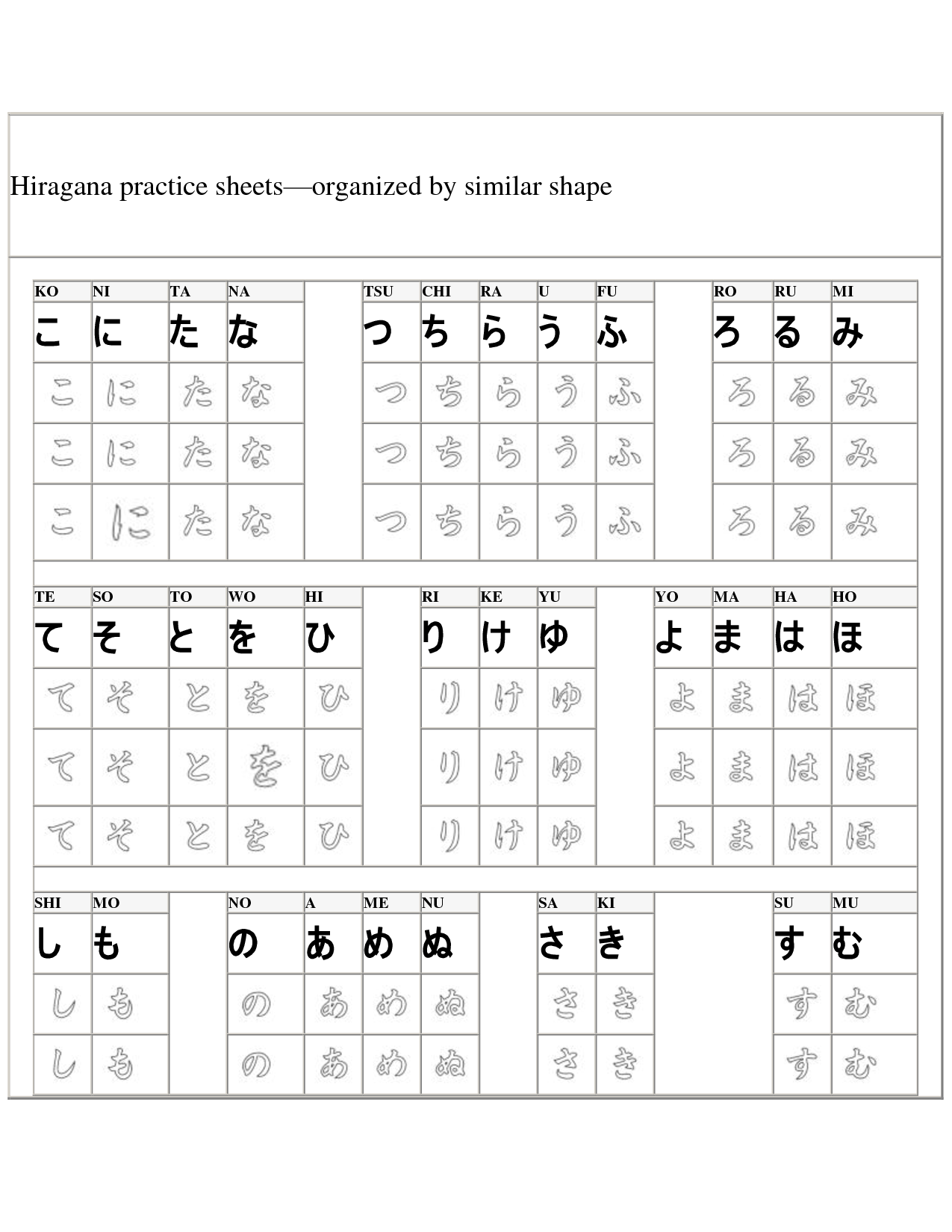 Learn Japanese Hiragana Writing 30 Fun Worksheets For Kids And 