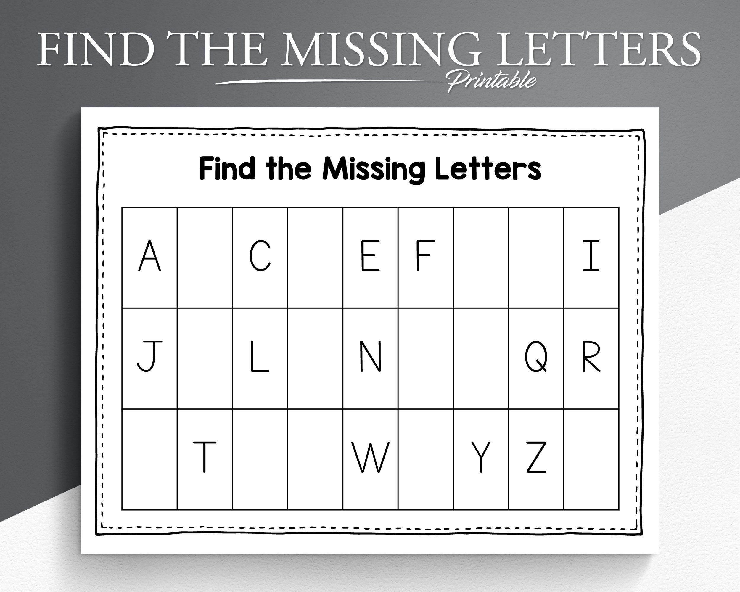 Learn The Alphabet Worksheet Find The Missing Letter Worksheet 