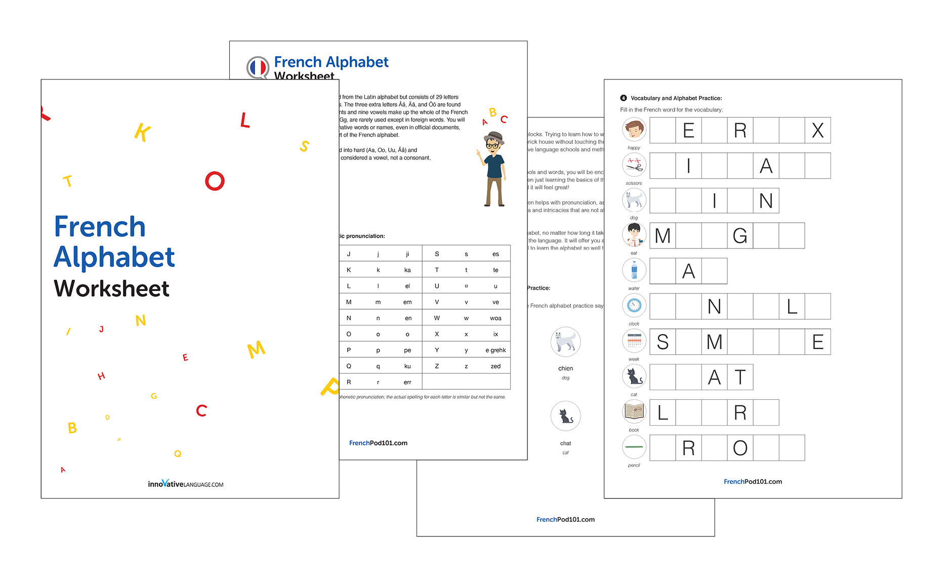French Alphabet Worksheet Pdf