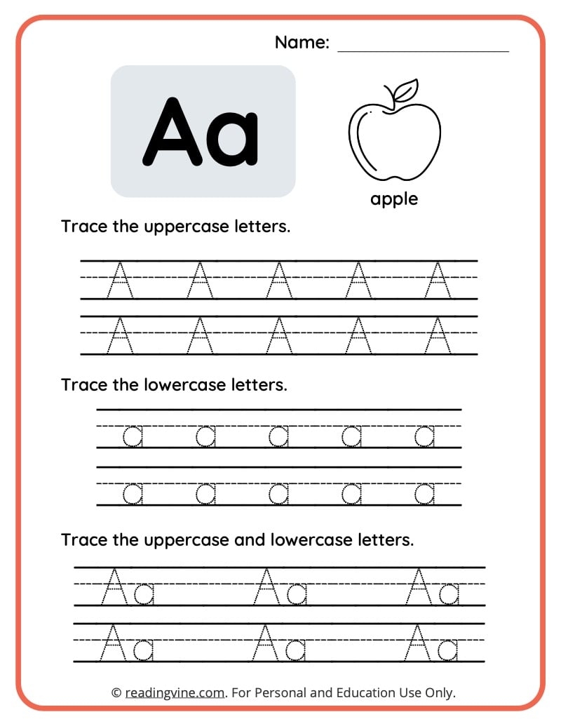 Letter A Worksheets For Preschool Tracing Plus More Free