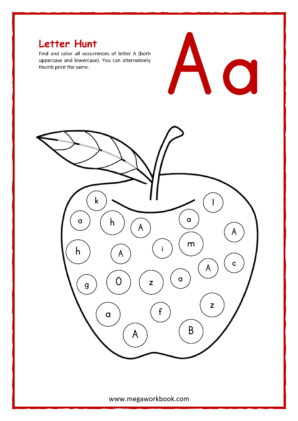 Alphabet Worksheets Letter A