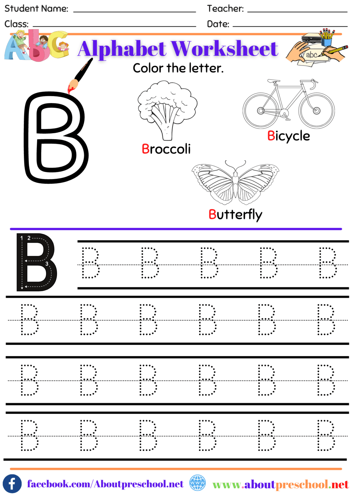 Letter B Alphabet Worksheets