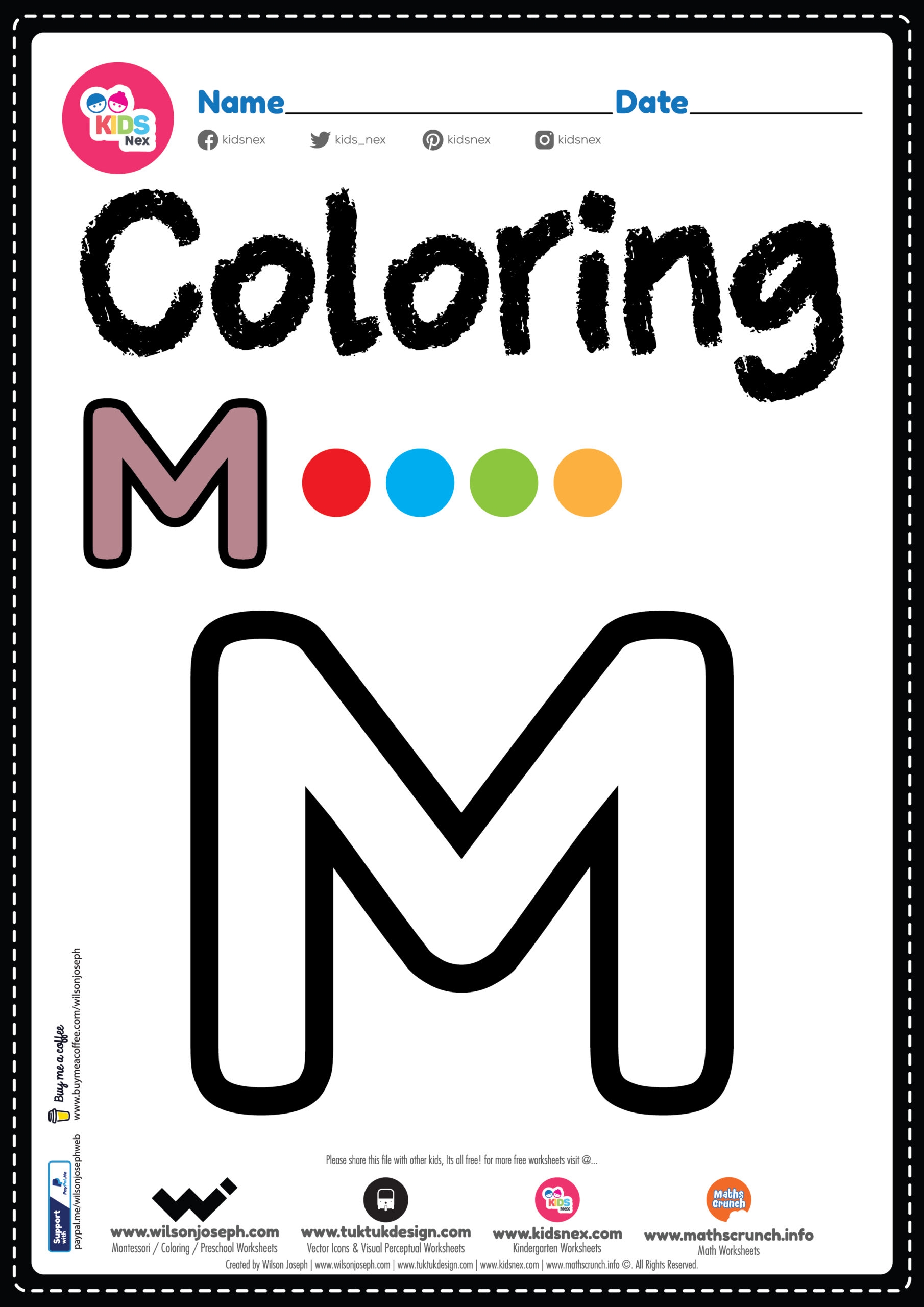 Alphabet M Worksheet