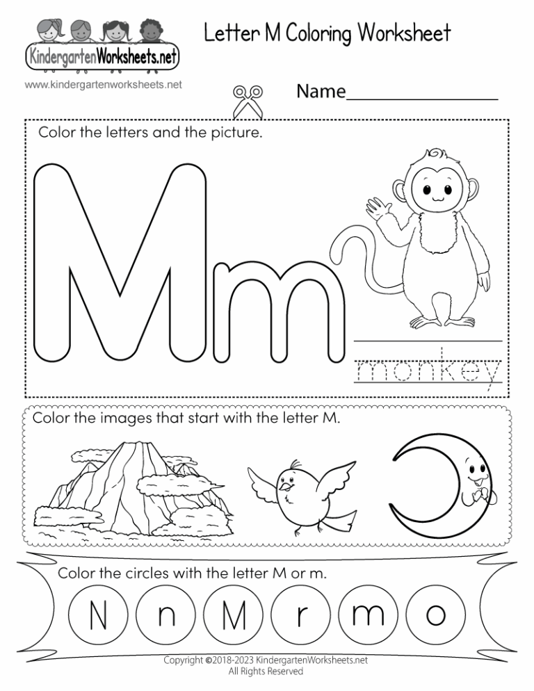 Letter M Coloring Worksheet Free Printable Digital U0026 PDF