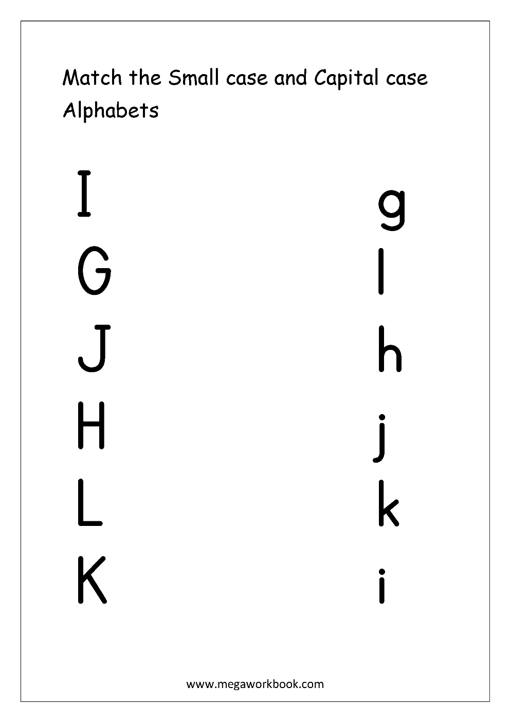 Letter Matching Worksheets Alphabet Matching Worksheets Alphabet Matching Printables Match Uppercase And Lowercase Letters MegaWorkbook