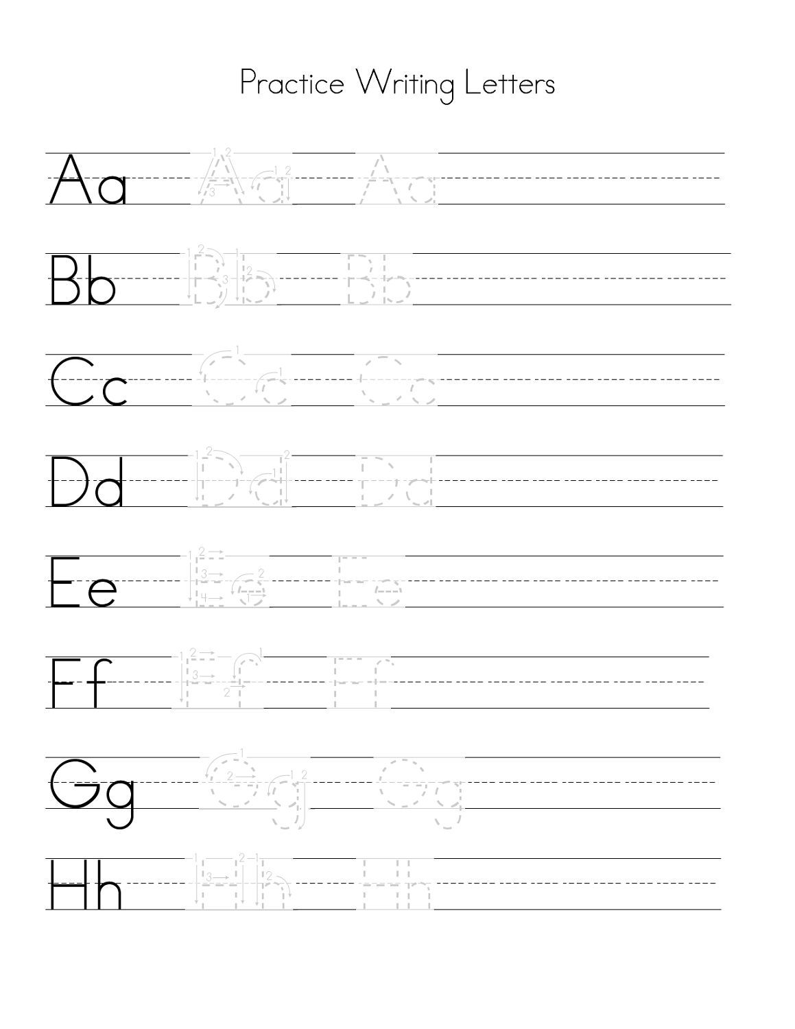 Letter Practice For Preschoolers Activity Shelter Writing Worksheets Library