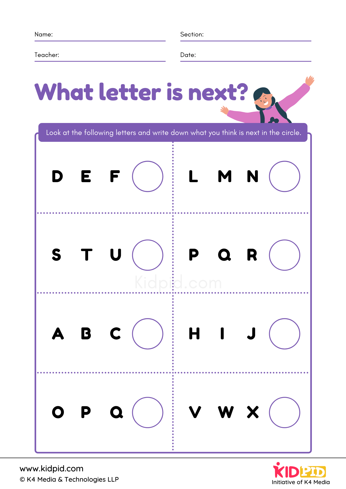 Letter Sequence Writing Words Foundational Worksheet Kidpid Worksheets Library