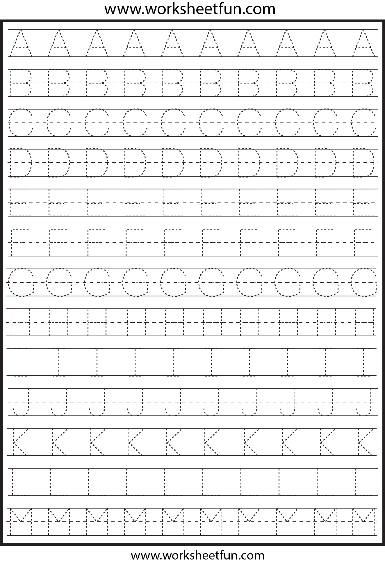 Free Printable Alphabet Letter Writing Worksheet