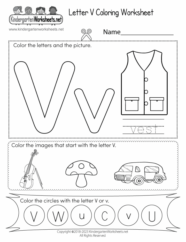 Letter V Coloring Worksheet Free Printable Digital U0026 PDF