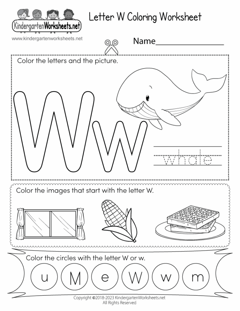 Letter W Coloring Worksheet Free Printable Digital U0026 PDF