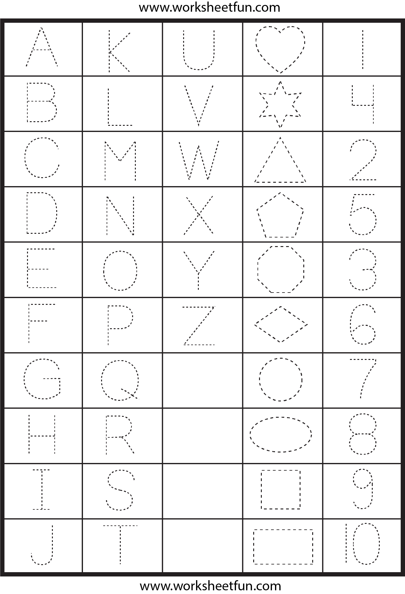 Letters Numbers And Shapes Tracing Worksheets Tracing Worksheets Library