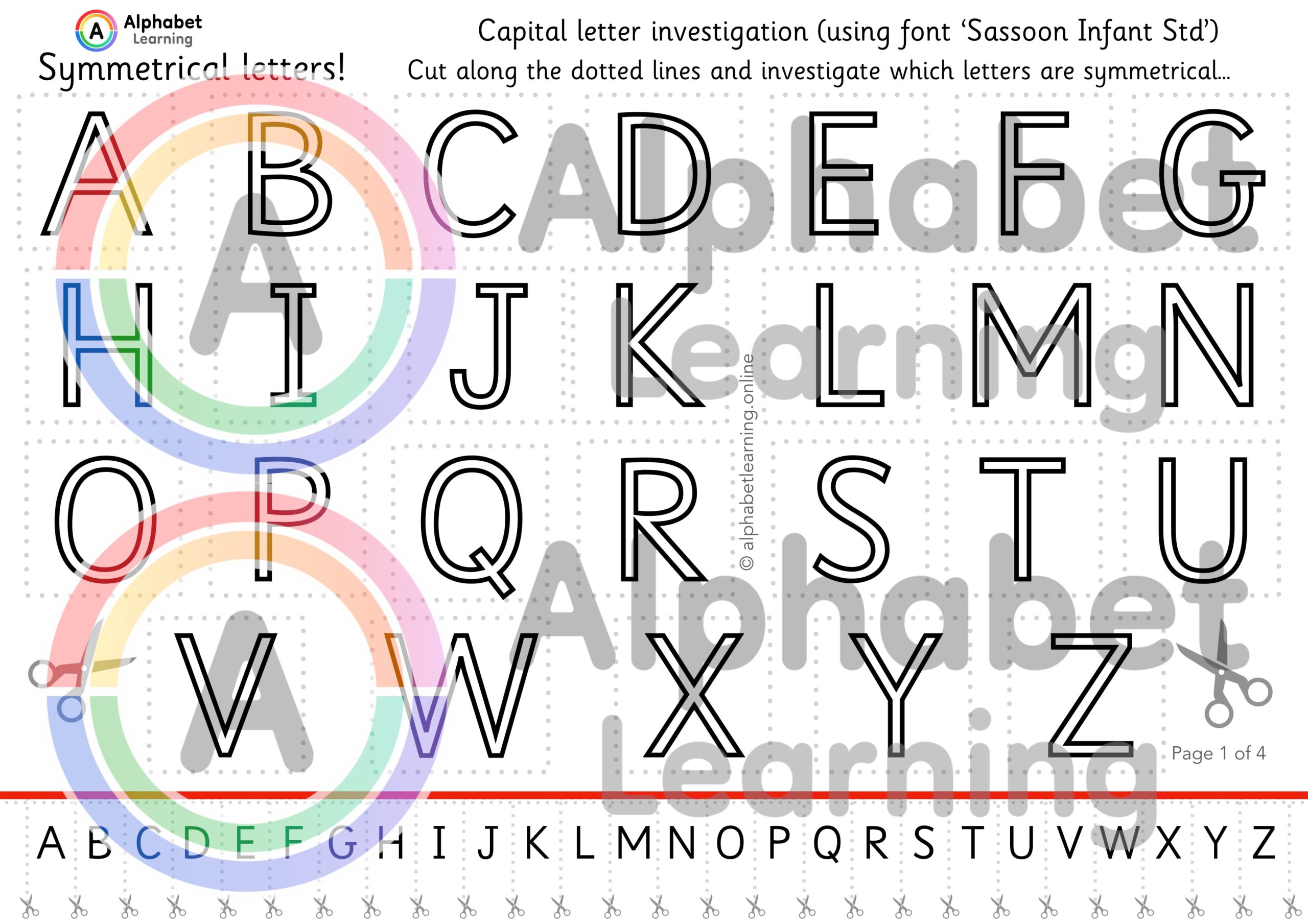 Lines Of Symmetry Alphabet Capital Letters Investigation Teaching Resources