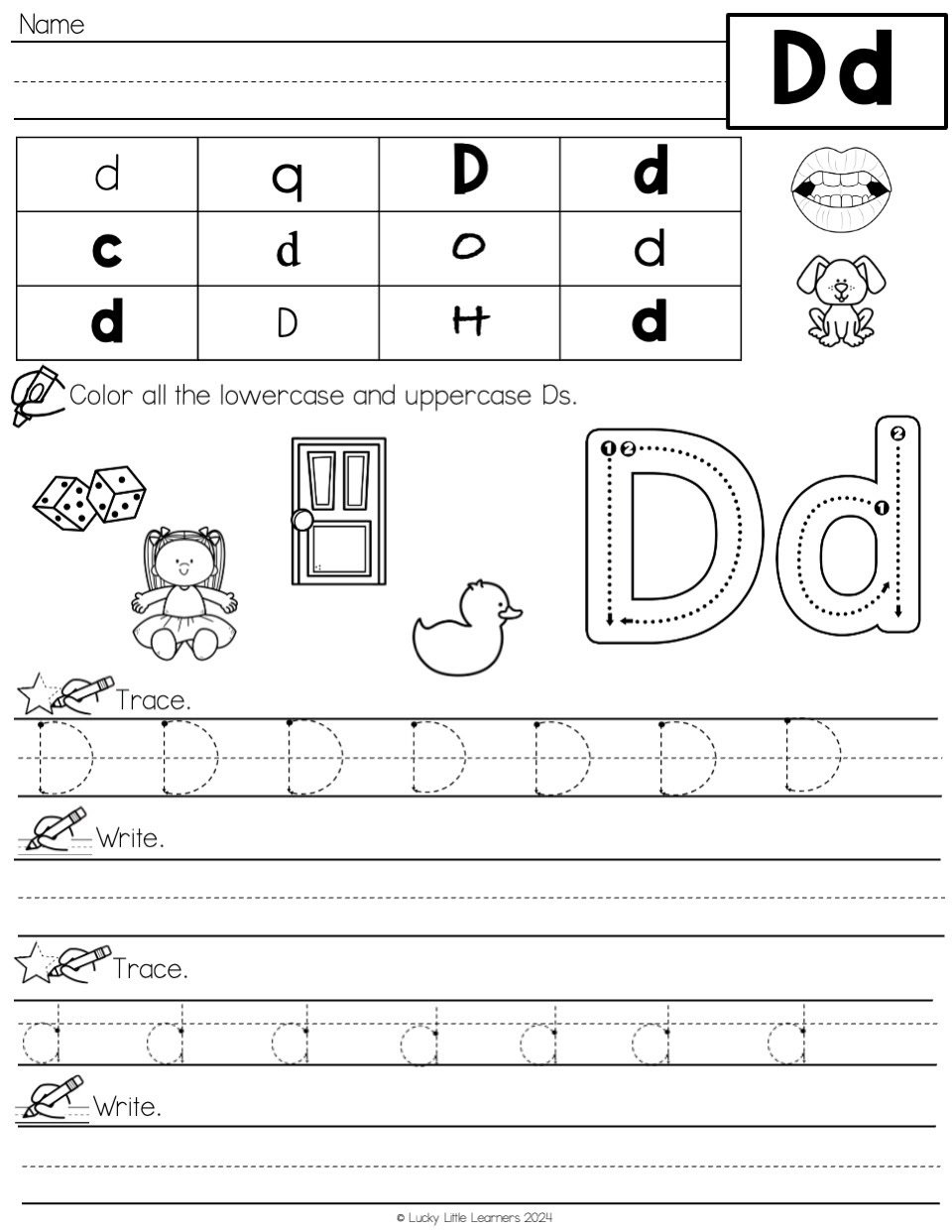 Alphabet D Worksheet