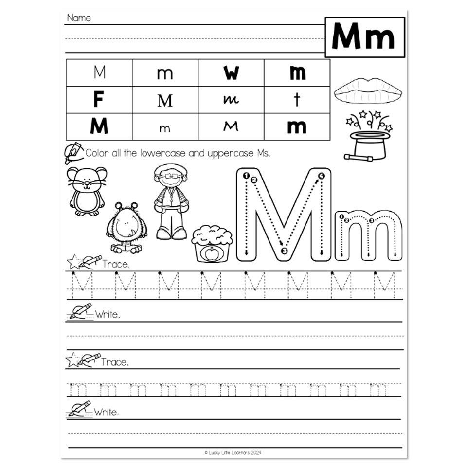 Alphabet A To M Worksheet