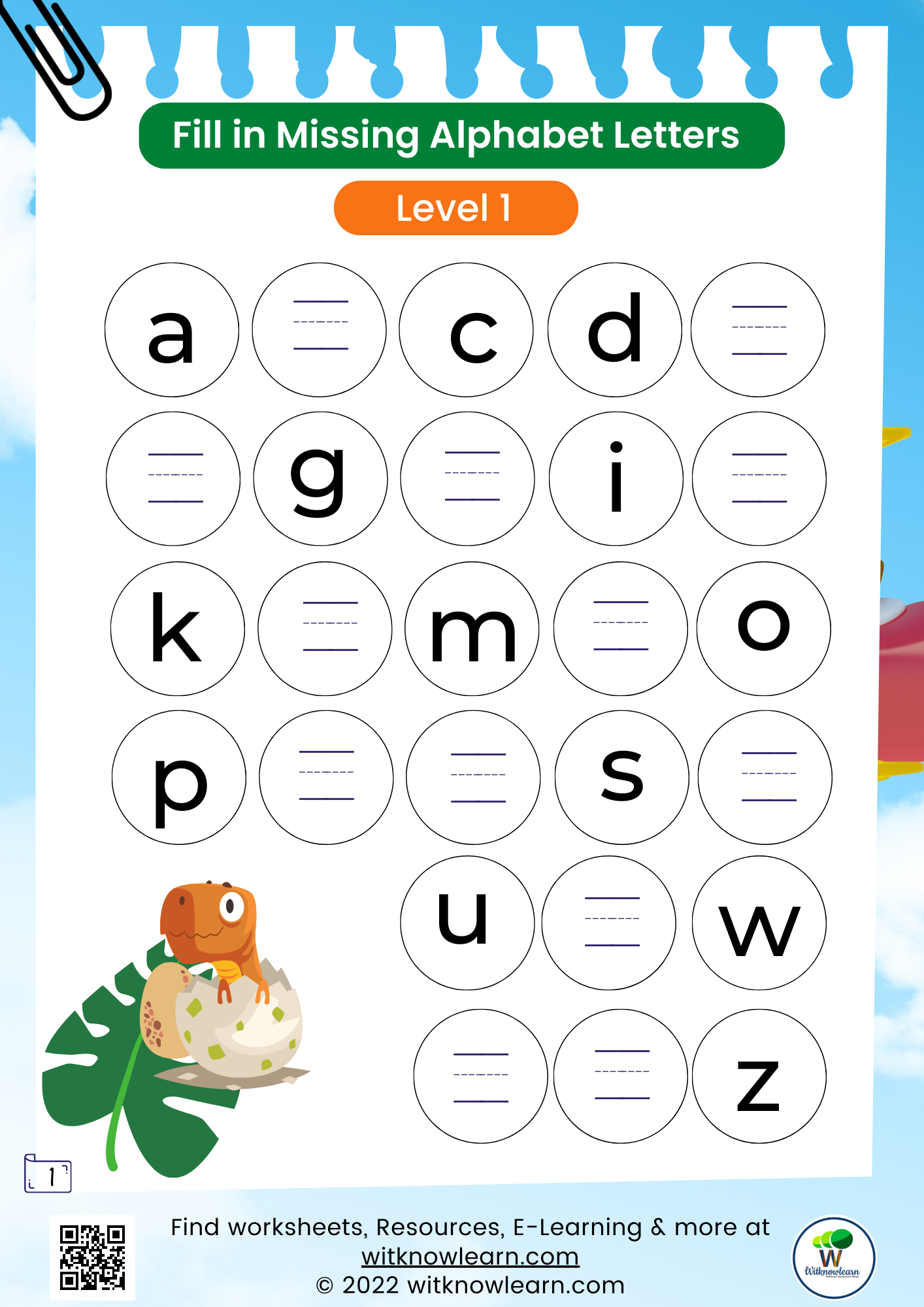 English Alphabet Missing Letters Worksheet