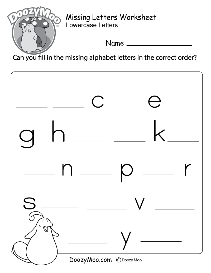 Missing Letter Worksheets Free Printables Doozy Moo