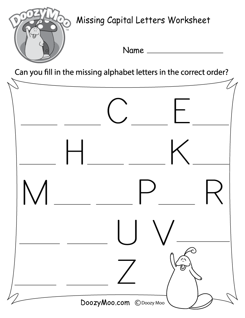 Missing Letter Worksheets Free Printables Doozy Moo