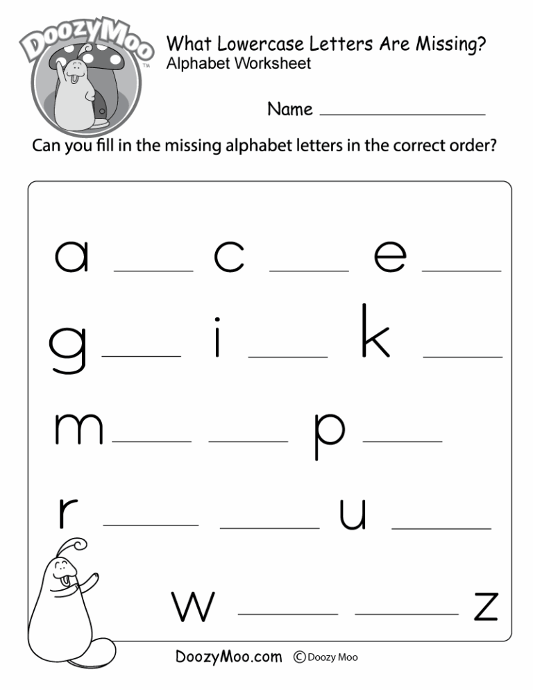 Missing Letter Worksheets Free Printables Doozy Moo