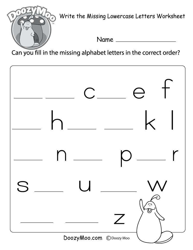 Missing Letter Worksheets Free Printables Doozy Moo