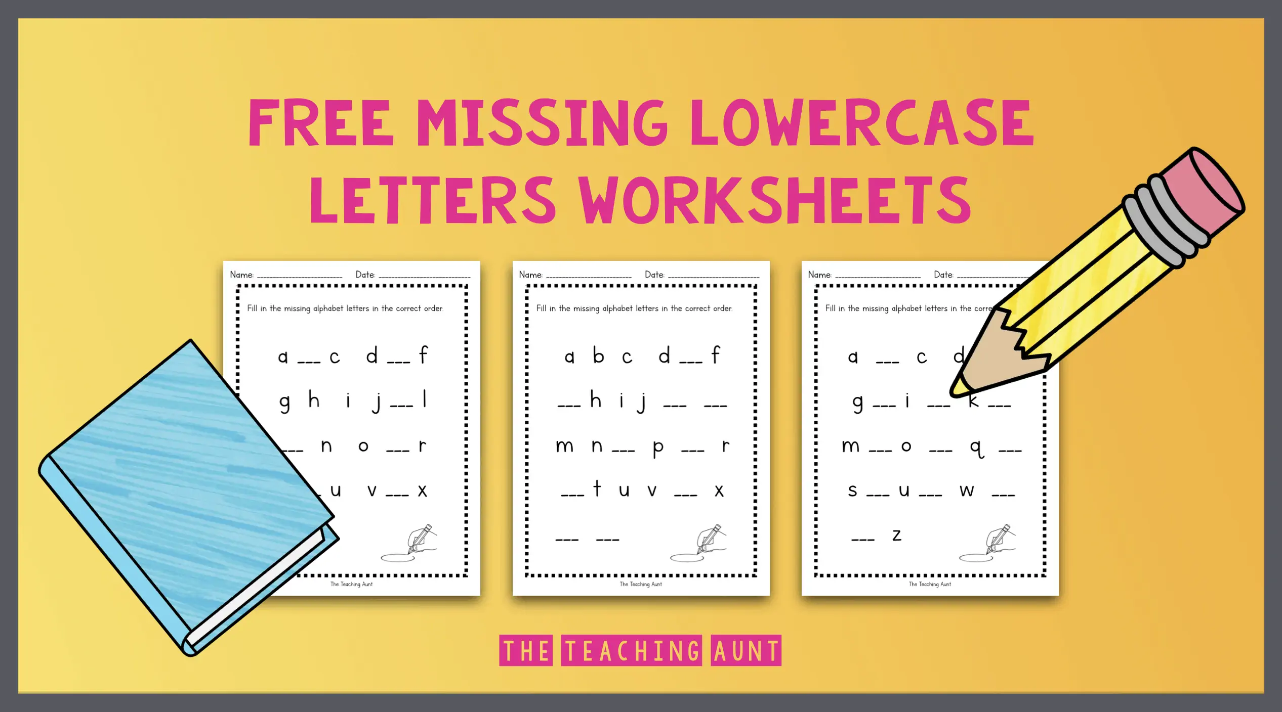 Missing Lowercase Alphabet Worksheets
