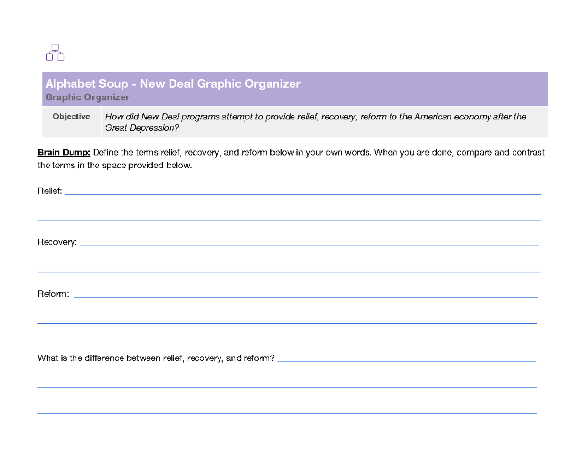 New Deal Alphabet Soup Worksheet Answers