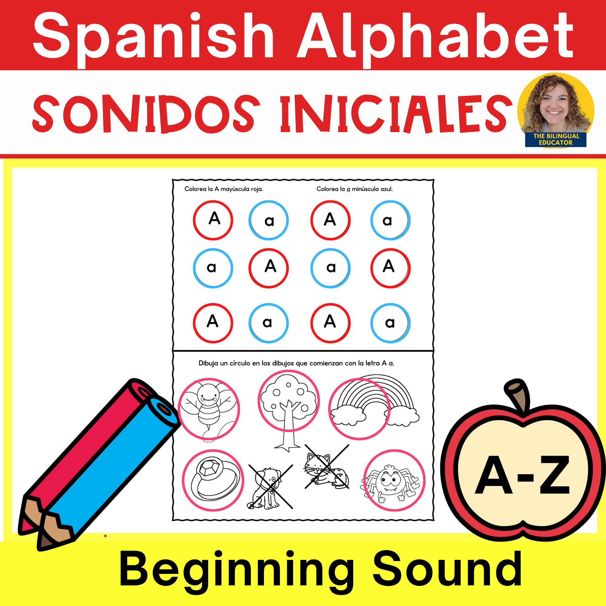No Prep Kindergarten Beginning Sound Worksheet In Spanish Classful