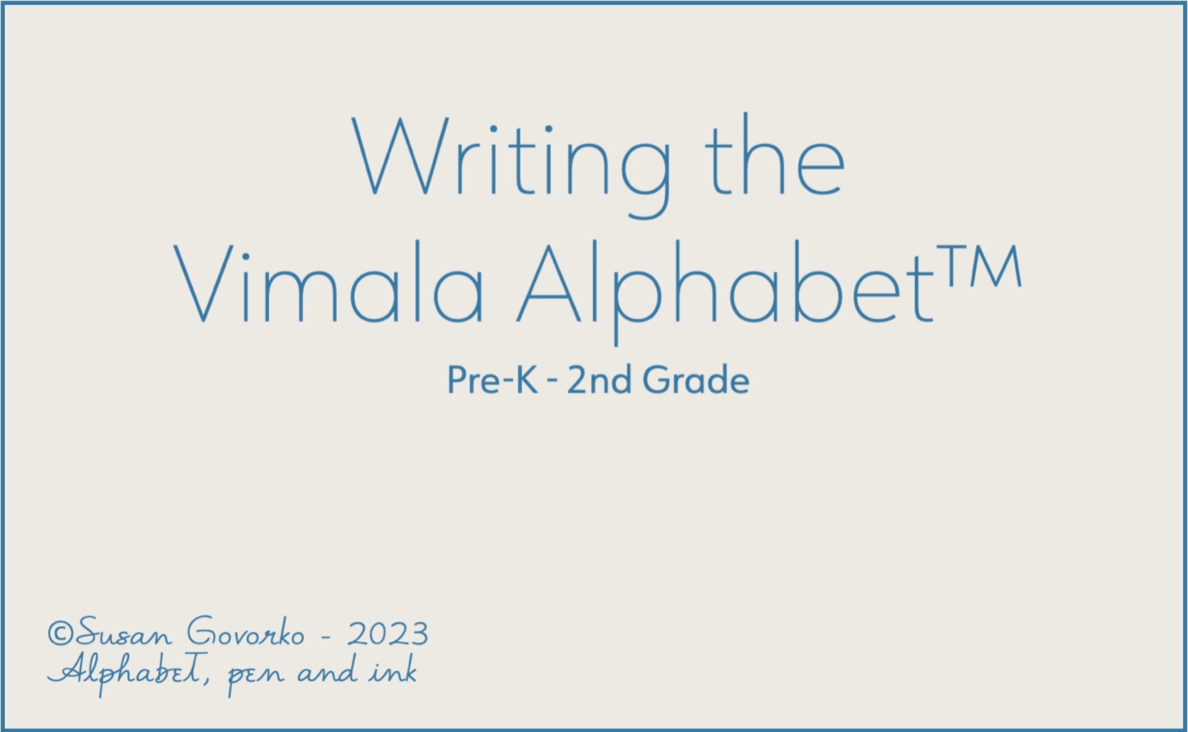 Vimala Alphabet Worksheets