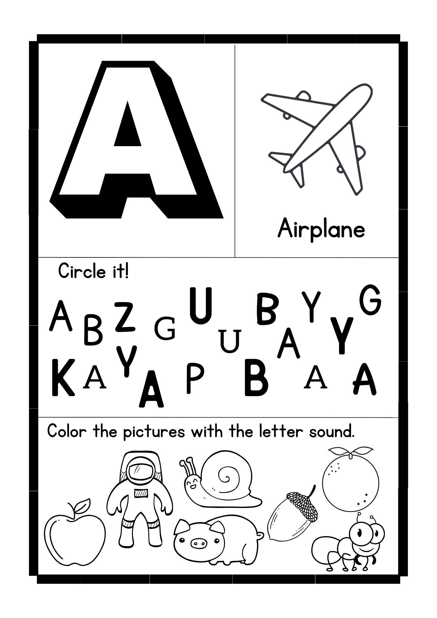 Phonics Beginning Sounds Worksheets Alphabet Letters A To Z 