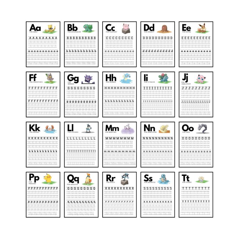 Pokemon Preschool Alphabet Worksheets Pokemon Preschool Worksheets Letter Practice Printable Letter Worksheets Homeschool Etsy