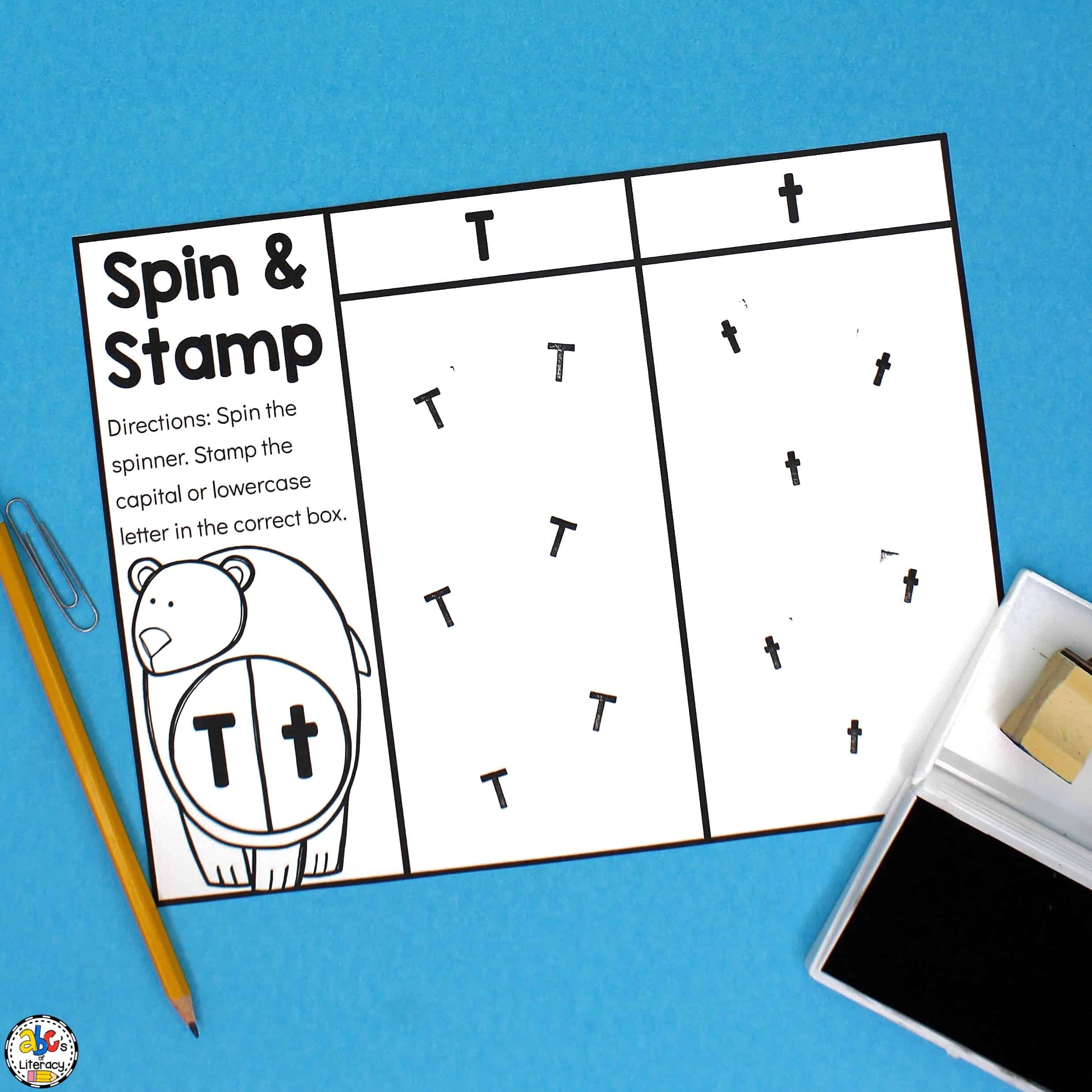 Polar Bear Spin U0026 Stamp Letters Activity Letter Recognition Activity