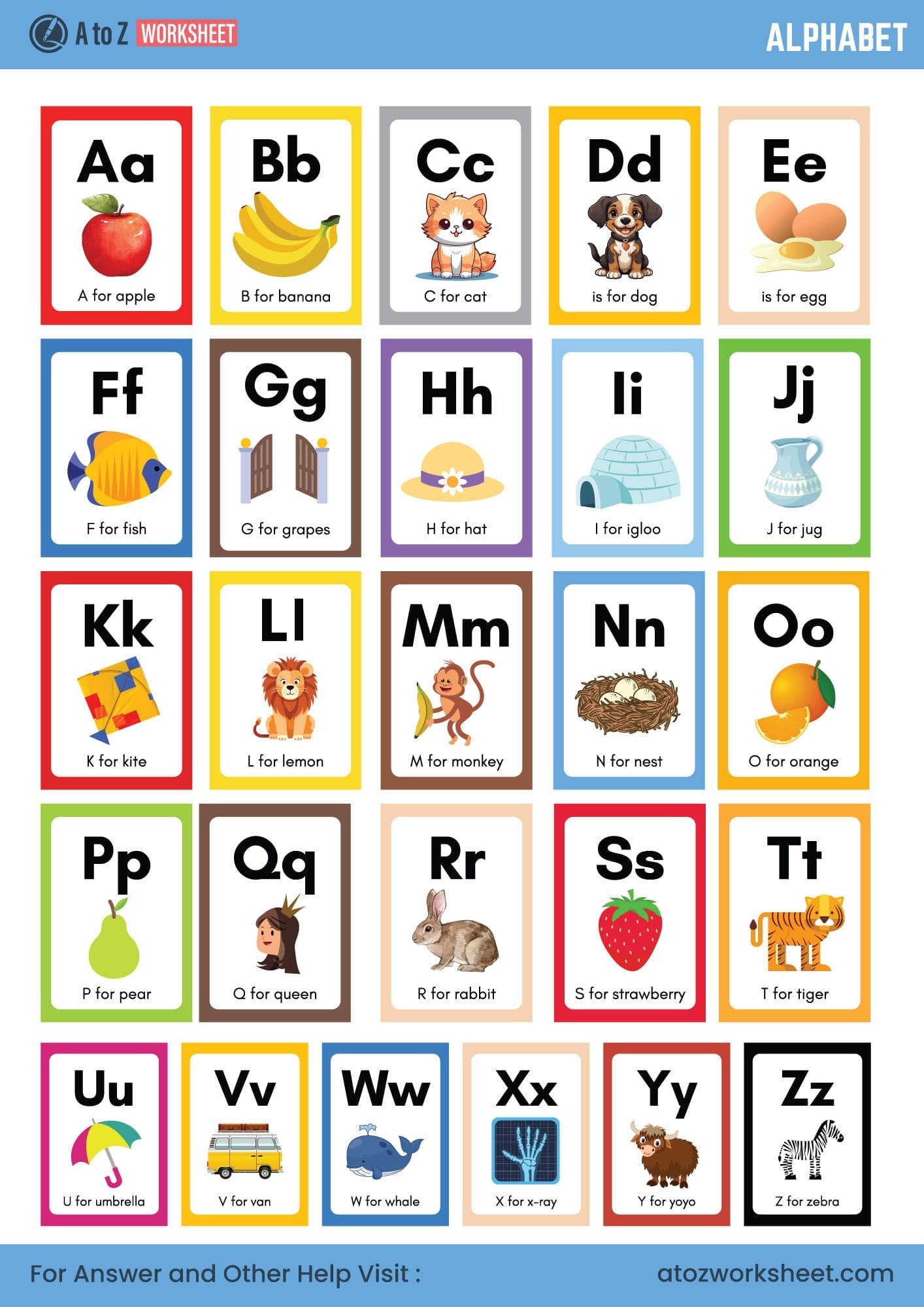Alphabet Worksheets For Kindergarten Pdf
