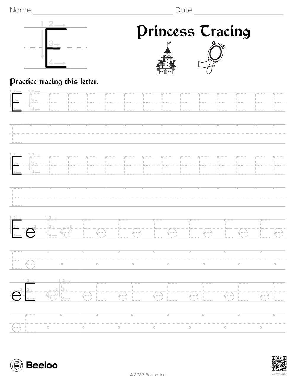 Princess Alphabet Worksheets