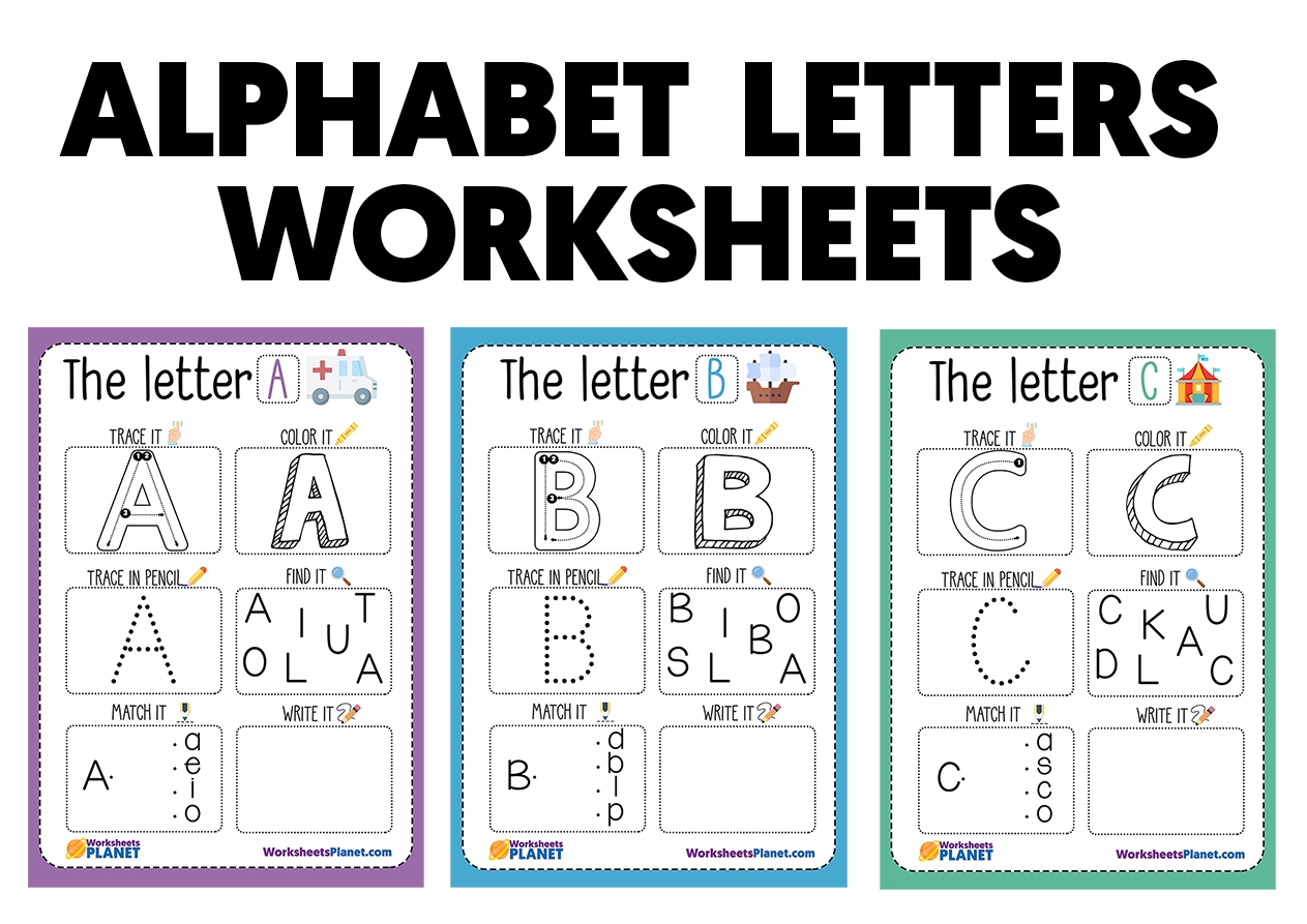 Alphabet Letters With Words Worksheets