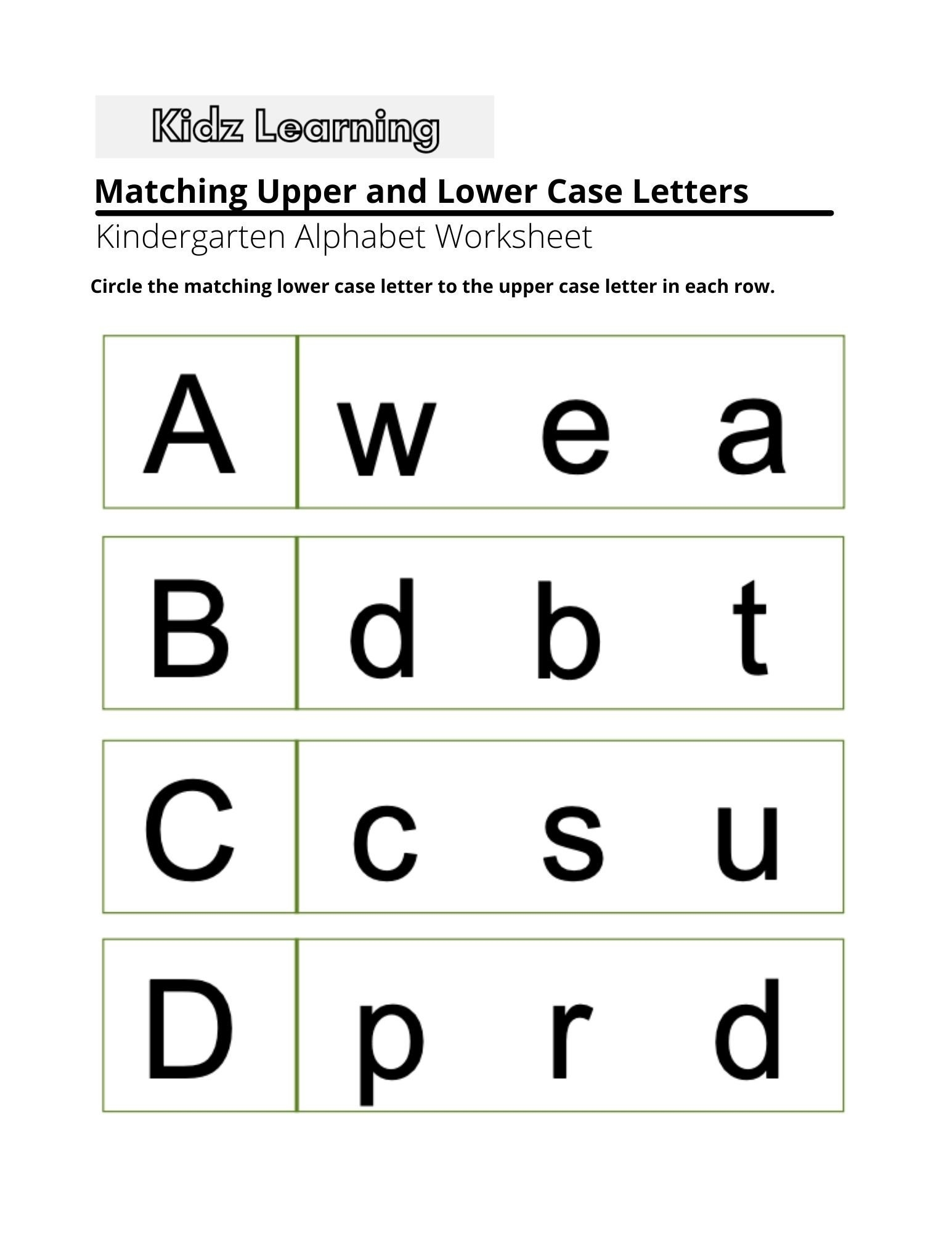 Printable Alphabets Matching Upper And Lower Case Letter 