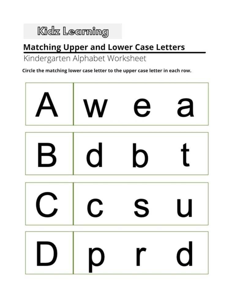Printable Alphabets Matching Upper And Lower Case Letter