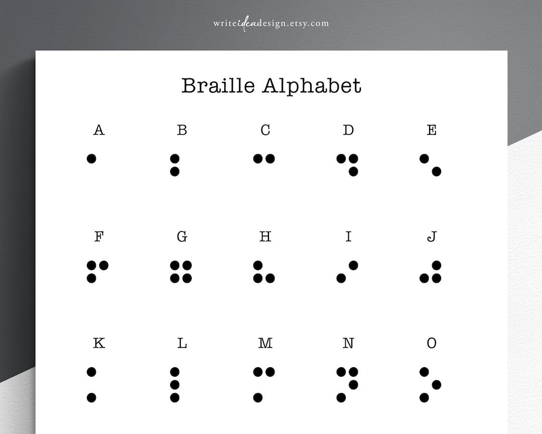 Printable Braille Alphabet Sheet Full Alphabet Braille Letters Etsy UK