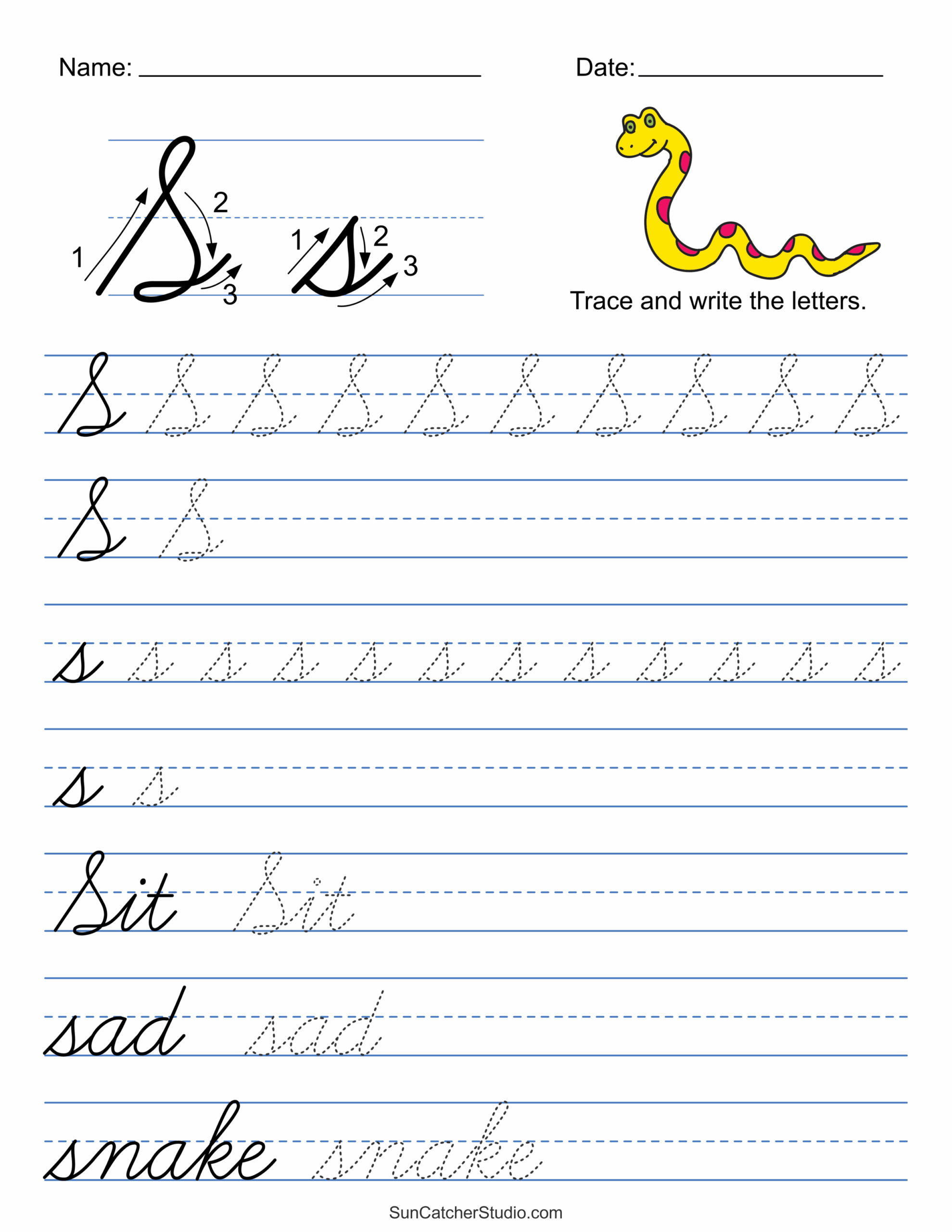 Practice Cursive Writing Alphabet Worksheets