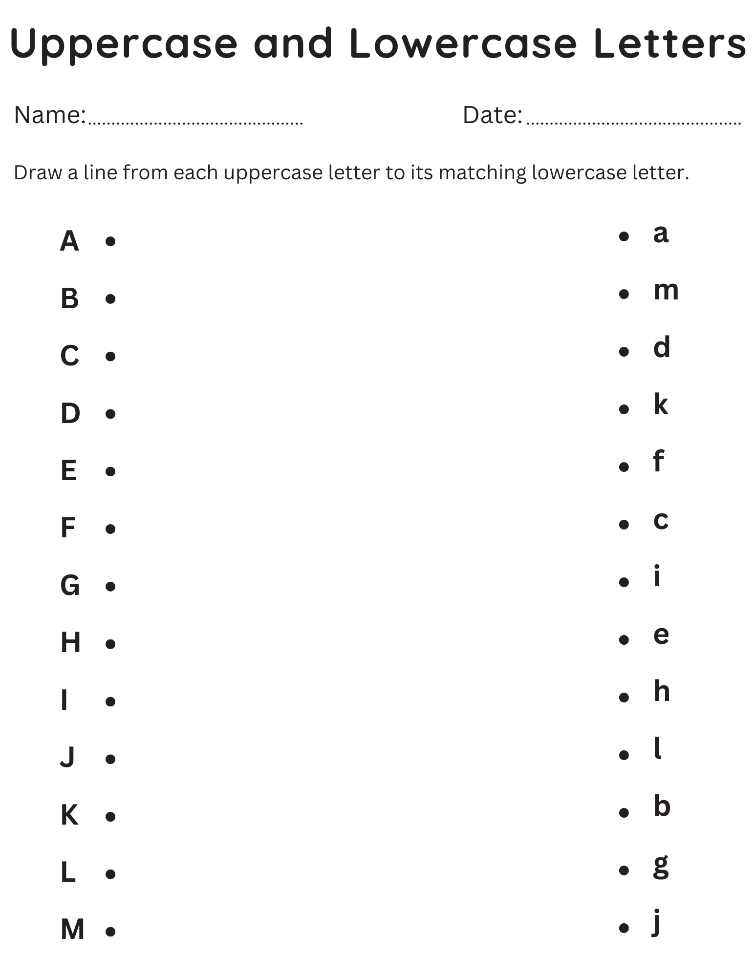 Alphabet Uppercase And Lowercase Worksheet