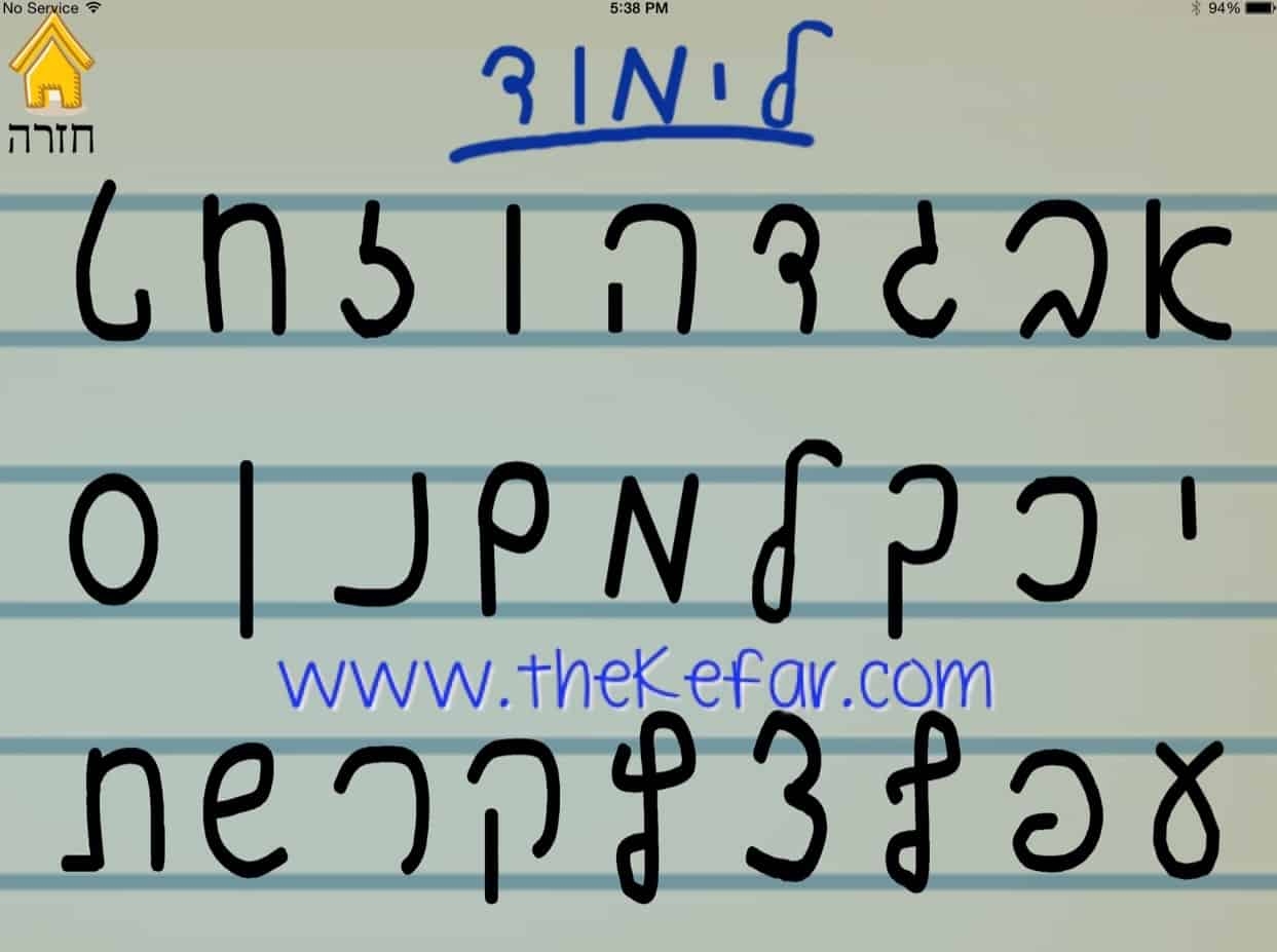 Revi i Review Hebrew Handwriting The Kefar