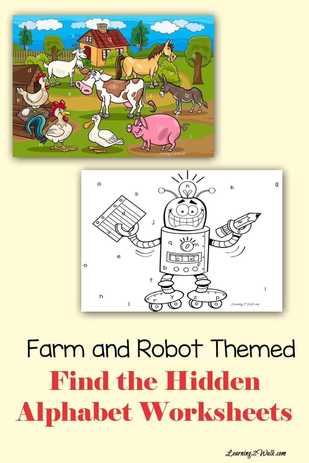 Robot Alphabet Worksheets Find The Hidden Letters