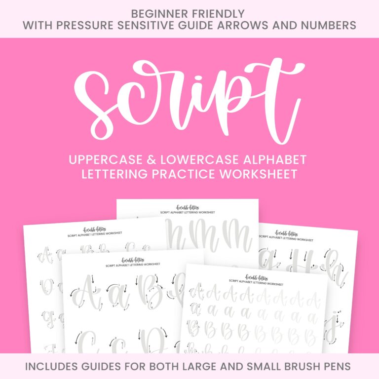 Script Alphabet Lettering Worksheet