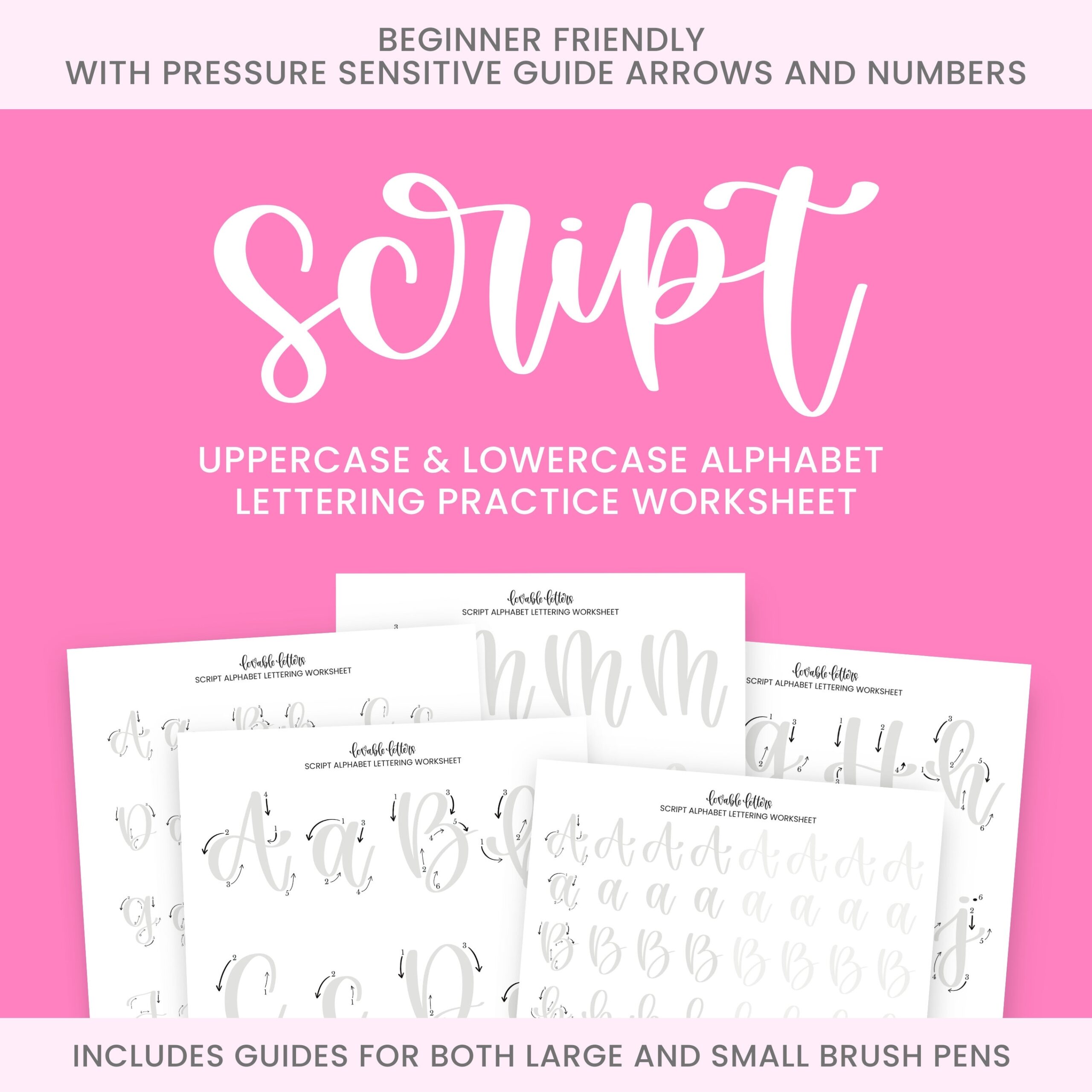 Script Alphabet Lettering Worksheet