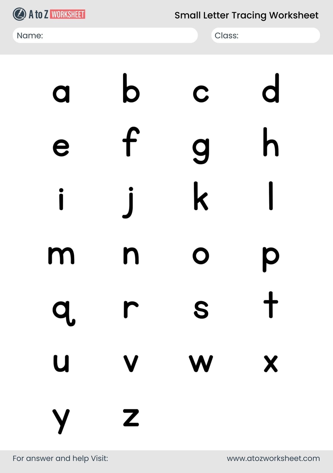 Small Letters A To Z Worksheets And Free PDFu200b A To Z Worksheet
