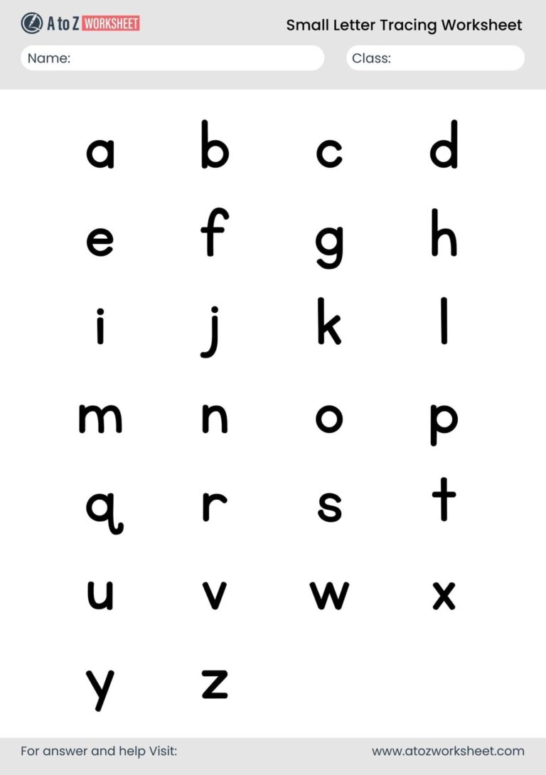 Small Letters A To Z Worksheets And Free PDFu200b A To Z Worksheet