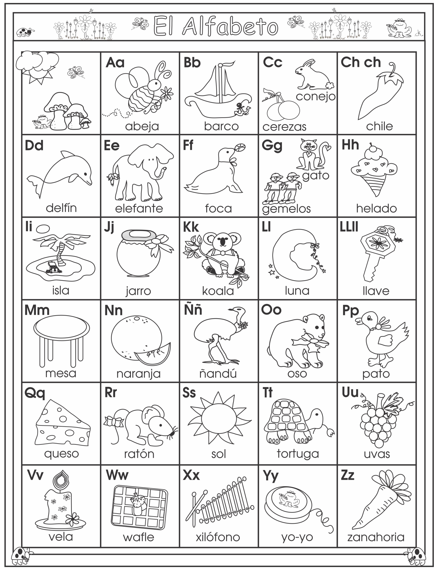 Alphabet In Spanish Worksheets Free