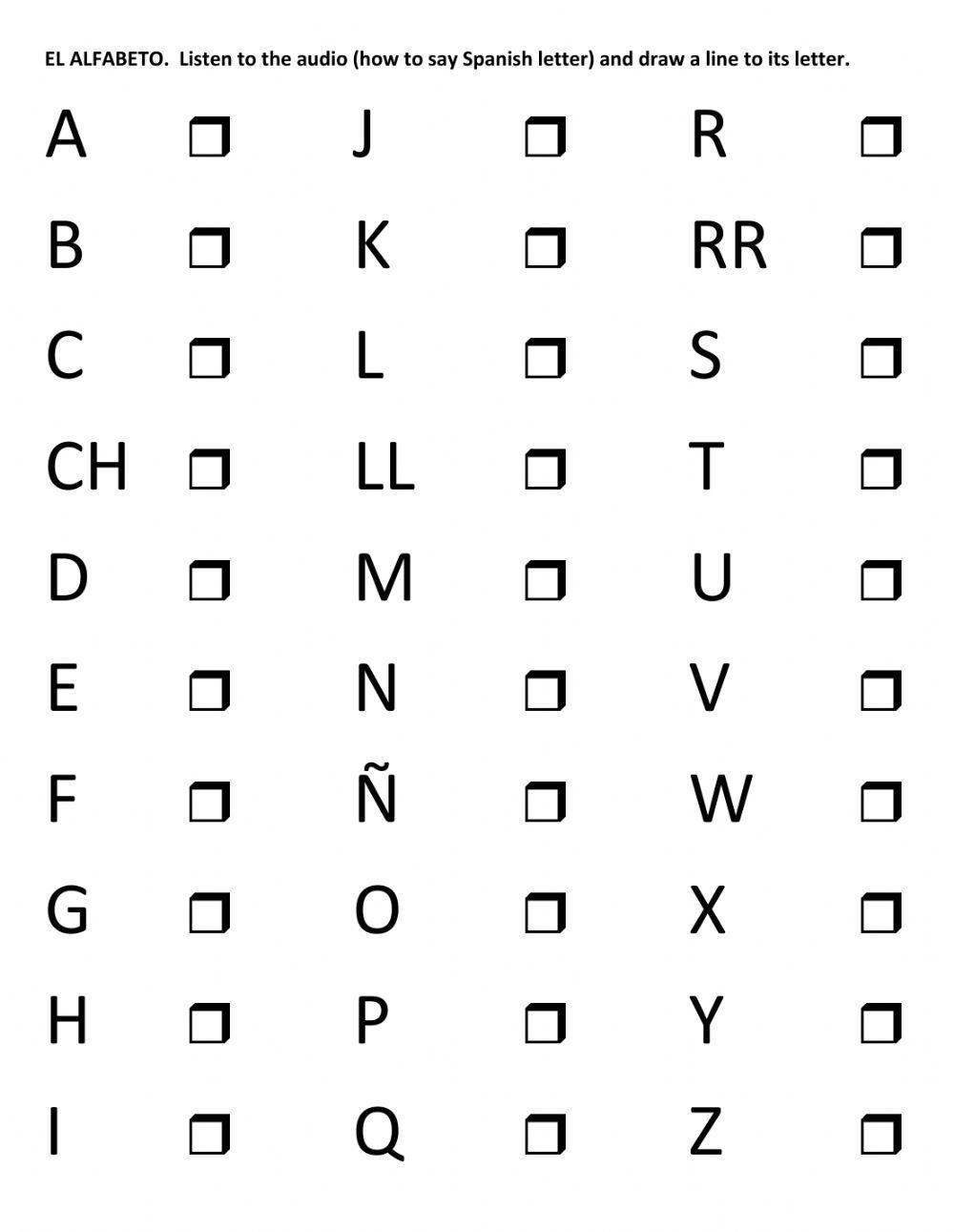 Spanish Alphabet Worksheet Live Worksheets Worksheets Library